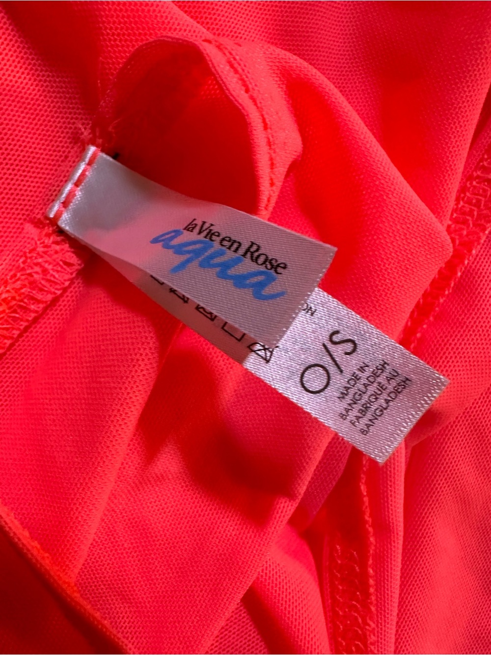 ⭐️ La Vie En Rose Aqua Neon Coral Tie-Side Swim Sarong - Picture 2 of 5